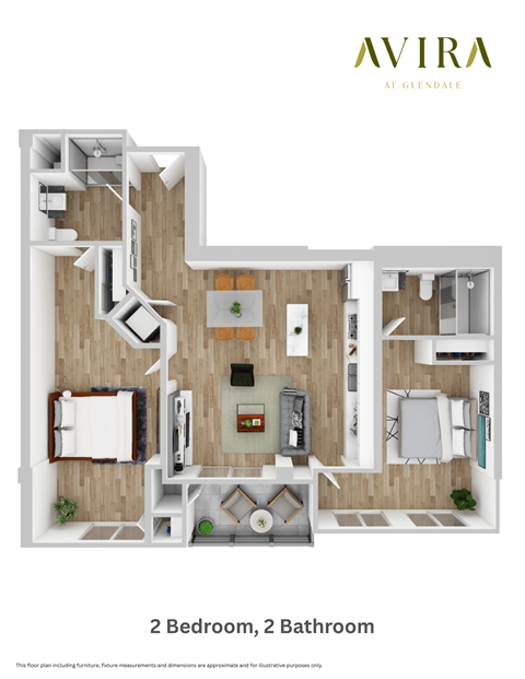 Floor plan for 2 beds, 2 baths, 1346 sqft